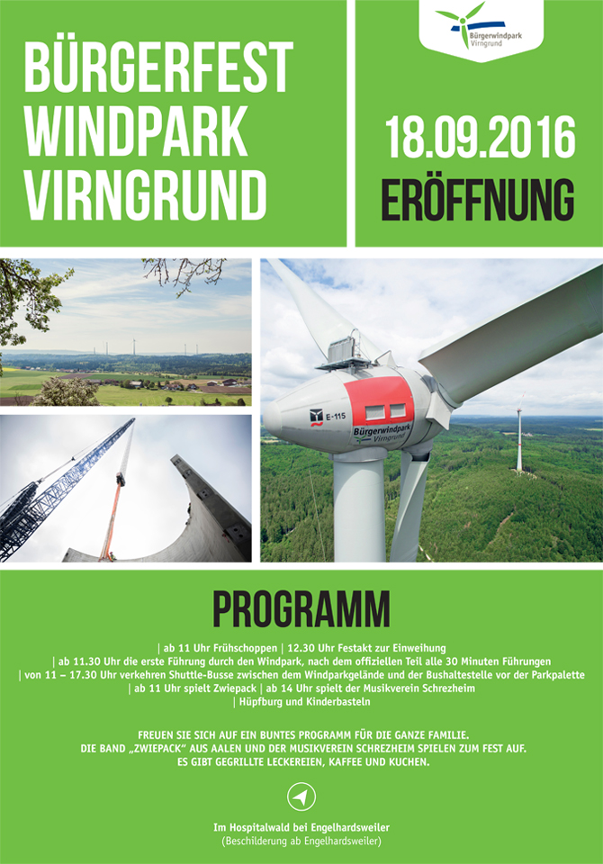 Eröffnung Windpark Virngrund